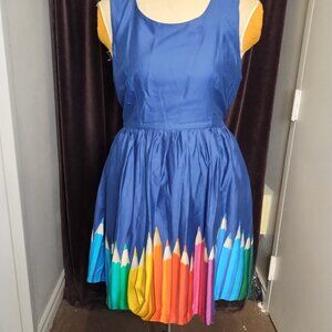 Modcloth Blue Pencil Crayon Dress
